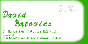 david matovics business card